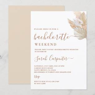 Pampas Grass Bachelorette Helg Inbjudningar