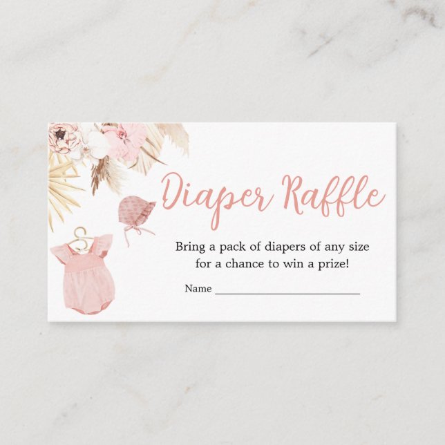 Pampas Grass Barnkläders Diaper Raffle Tilläggskort (Framsida)