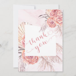 Pampas Grass |Bebisdusch för Rosa ros-blommor Tack Kort