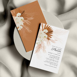 Pampas Grass Blommigt Baby Shower-inbjudan Anteckningskort