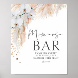 Pampas Grass Blommigt Baby Shower Mamma-osa Pub Poster