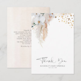 Pampas Grass Blommigt Baby Shower Small Tack Kort