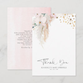 Pampas Grass Blommigt Baby Shower Small Tack Kort