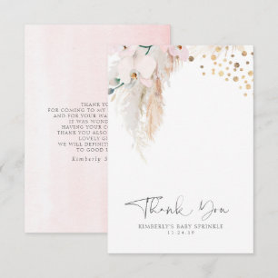 Pampas Grass Blommigt Baby Shower Small Tack Kort