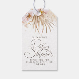 Pampas Grass Blommigt Boho Baby Shower Tack Fav Presentetikett