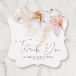Pampas Grass Blommigt Boho Baby Shower Tack Gåvor Etiketter