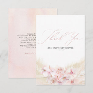 Pampas Grass Blommigt Boho Baby Shower Tack Kort