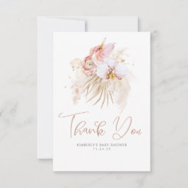 Pampas Grass Blommigt Boho Baby Shower Tack Kort