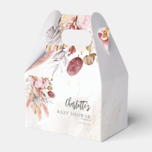 Pampas Grass Blommigt Boho Girl Baby Shower Presentaskar