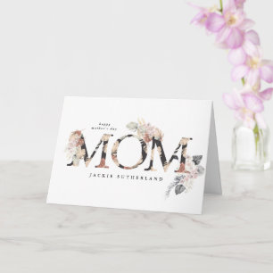 Pampas Grass Blommigt Photo Boho Modern Mamma Day Kort