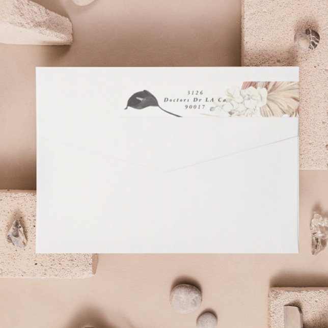 Pampas Grass Blommigt Tropical Jungle Adress Etikettband (Skapare uppladdad)