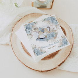 Pampas Grass Blue Blommigt Rocking Horse Baby Show Pappersservett