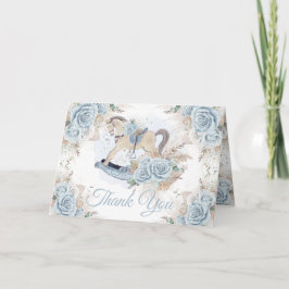 Pampas Grass Blue Blommigt Rocking Horse Baby Show Tack Kort