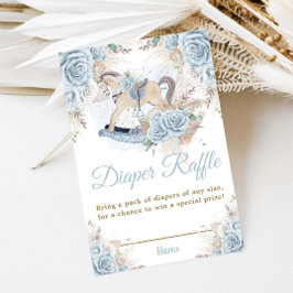 Pampas Grass Blue Blommigt Rocking Horse Diaper Tilläggskort