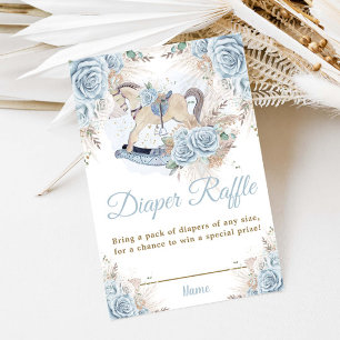 Pampas Grass Blue Blommigt Rocking Horse Diaper Tilläggskort