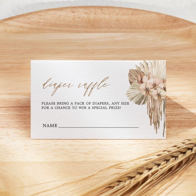 Pampas Grass Bohemian Baby Shower Raffle Tilläggskort (Skapare uppladdad)