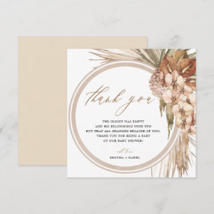 Pampas Grass Bohemian Baby Shower Tack Kort