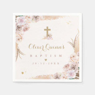 Pampas Grass Bohemian Baptism Personlig Pappersservett