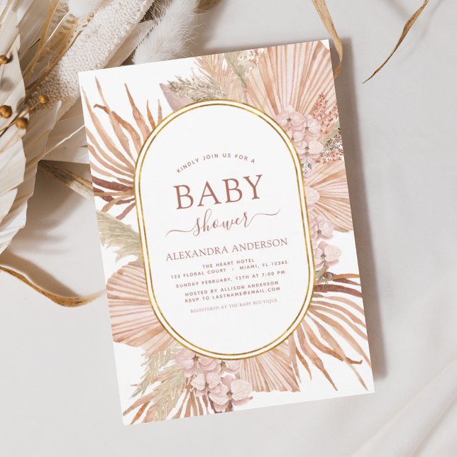 Pampas Grass Bohemian Boho Baby Shower-inbjudan Inbjudningar (Skapare uppladdad)