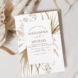 Pampas Grass Bohemian Boho bröllopsinbjudan Inbjudningar