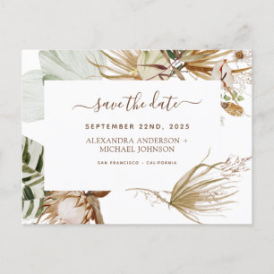 Pampas Grass Bohemian Boho Spara datuminbjudan Vykort