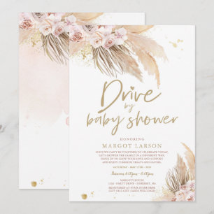 Pampas Grass Bohemian Drive by Baby Shower Inbjudningar