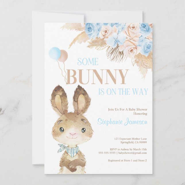 Pampas Grass Bohemian Tropical Desert Baby Shower Inbjudningar (Framsida)