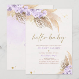 Pampas Grass Bohemian Tropical Desert Baby Shower Inbjudningar