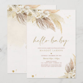 Pampas Grass Bohemian Tropical Desert Baby Shower Inbjudningar