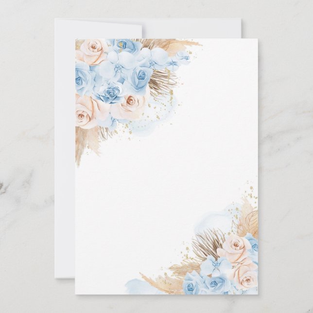 Pampas Grass Bohemian Tropical Desert Baby Shower Inbjudningar (Baksida)