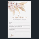 Pampas Grass Boho Advice for Bride Card<br><div class="desc">Pampas Grass Boho-chicens råd till bridkortet</div>