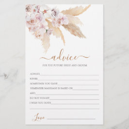 Pampas Grass Boho Advice for Bride Card