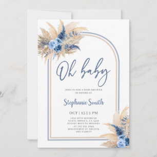 Pampas Grass Boho Baby Shower Boy-inbjudan Inbjudningar