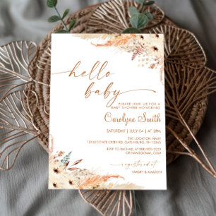 Pampas Grass Boho Baby Shower-inbjudan Inbjudningar