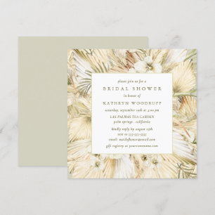 Pampas Grass Boho Blommigt Möhippa Square Inbjudningar