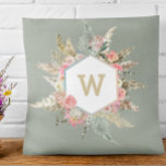 Pampas Grass Boho Blommigt Monogram Ram Kudde<br><div class="desc">Den här designen kan vara personlig i det område som tillhandahålls genom att ändra fotot och/eller text. Du kan också anpassa den genom att klicka på Anpassa den här mallen och sedan välja klicka för att anpassa ytterligare alternativ och ta bort eller ändra färg i bakgrunden, lägga till text, ändra...</div>