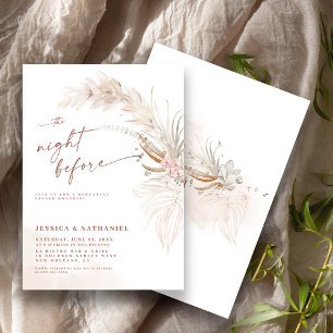 Pampas Grass Boho Blommigt Natten före Inbjudningar