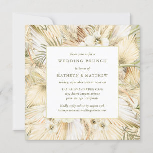 Pampas Grass Boho Blommigt Post Bröllop Brunch Inbjudningar
