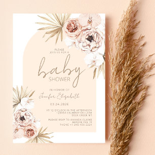 Pampas Grass Boho Bohemian Baby Shower Inbjudningar