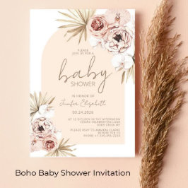 Pampas Grass Boho Bohemian Baby Shower Inbjudningar