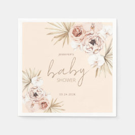 Pampas Grass Boho Bohemian Baby Shower Pappersservett