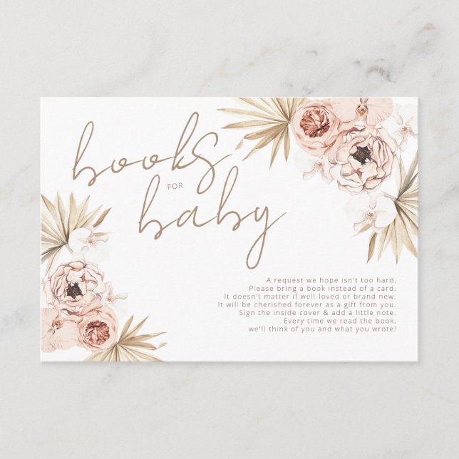 Pampas Grass Boho Bohemian Bokar för Baby Enclosur Tilläggskort (Framsida)