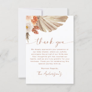 Pampas Grass Boho Bohemian Desert Baby Shower Tack Kort