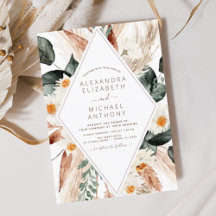 Pampas Grass Boho Bohemian Eucalyptus Bröllop Invi