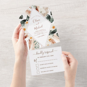 Pampas Grass Boho Bohemian Eucalyptus Bröllop OSA