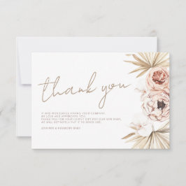 Pampas Grass Boho Bohemian Tack Baby Shower Kort