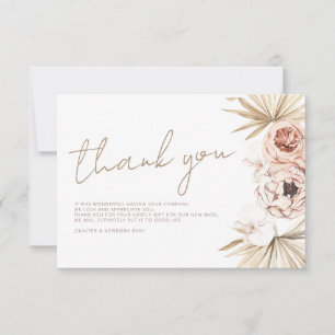 Pampas Grass Boho Bohemian Tack Baby Shower Kort