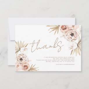 Pampas Grass Boho Bohemian Tack Baby Shower Kort