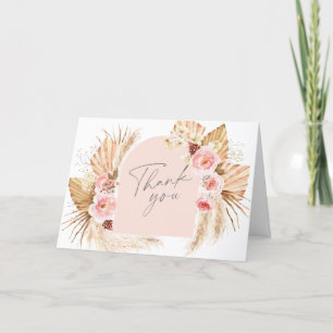 Pampas Grass Boho Bröllop Blommigt Arch Modern Tack Kort