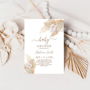 Pampas Grass Boho Chic Baby Shower Inbjudningar